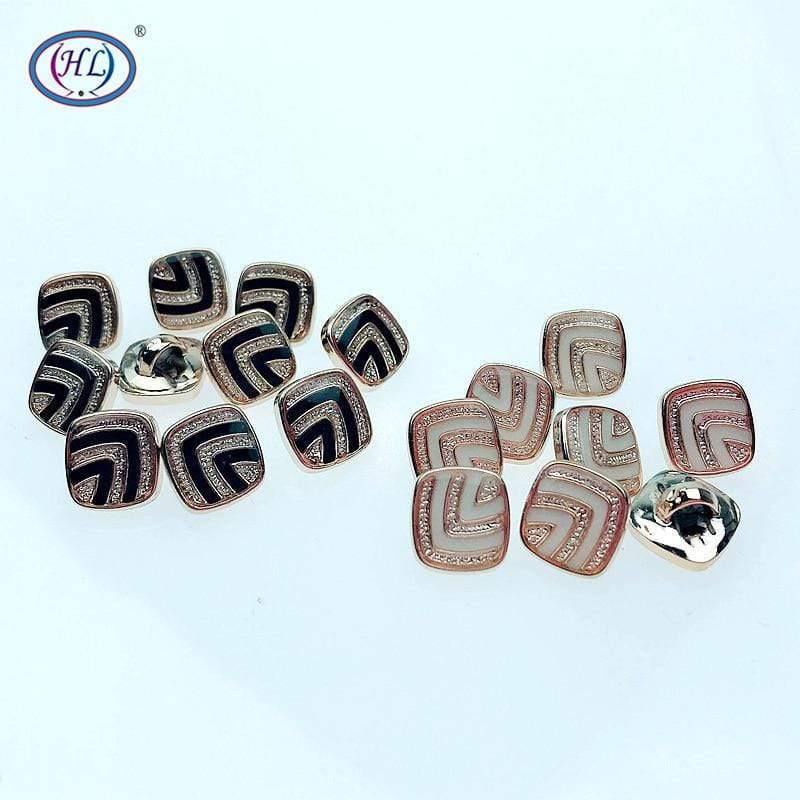 Planet Gates 50/150pcs 10mm Square Dripping Oil Shank Plating Buttons  DIY Apparel Sewing Accessories Shirt Buttons
