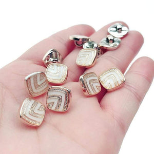 Planet Gates 50/150pcs 10mm Square Dripping Oil Shank Plating Buttons  DIY Apparel Sewing Accessories Shirt Buttons