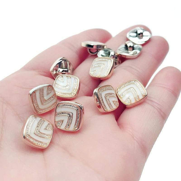 Planet Gates 50/150pcs 10mm Square Dripping Oil Shank Plating Buttons  DIY Apparel Sewing Accessories Shirt Buttons