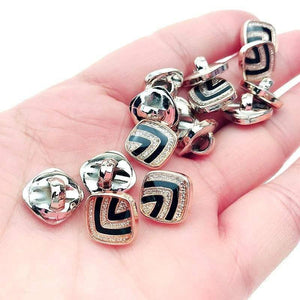 Planet Gates 50/150pcs 10mm Square Dripping Oil Shank Plating Buttons  DIY Apparel Sewing Accessories Shirt Buttons