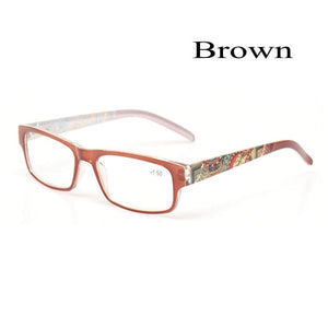 Planet Gates +50 / Auburn Reading glasses Spring Hinge Stylish Pattern Design Readers Men and Women Color eyewears Prresbyopia Glasses Diopter +50 to +600