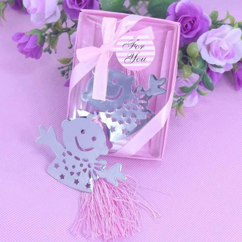 Planet Gates 50 Bulk Blue Pink Snowman Children Bookmark Bridal Baby Shower Giveaway Kids Party Souvenirs Wedding Favors and Gifts For Guest