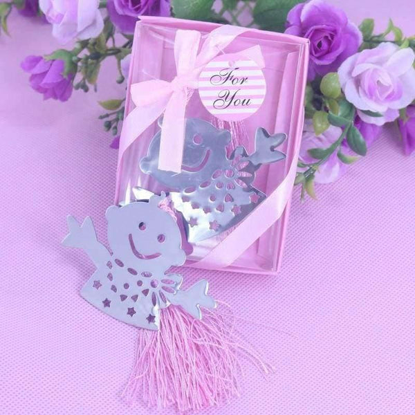 Planet Gates 50 Bulk Blue Pink Snowman Children Bookmark Bridal Baby Shower Giveaway Kids Party Souvenirs Wedding Favors and Gifts For Guest