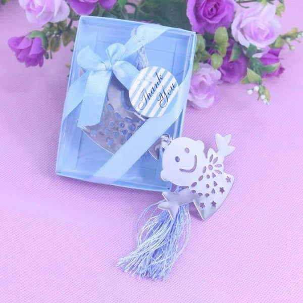 Planet Gates 50 Bulk Blue Pink Snowman Children Bookmark Bridal Baby Shower Giveaway Kids Party Souvenirs Wedding Favors and Gifts For Guest