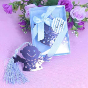 Planet Gates 50 Bulk Blue Pink Snowman Children Bookmark Bridal Baby Shower Giveaway Kids Party Souvenirs Wedding Favors and Gifts For Guest