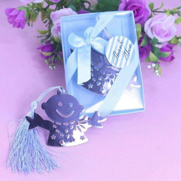 Planet Gates 50 Bulk Blue Pink Snowman Children Bookmark Bridal Baby Shower Giveaway Kids Party Souvenirs Wedding Favors and Gifts For Guest