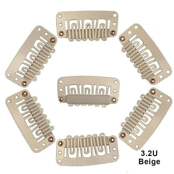 Planet Gates 50 PCS 3.2cm U shape 6 teeth Snap Clip For Hair Extension Wigs Weft Weave 32mm 4 Colors Available