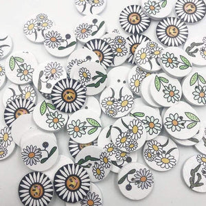 Planet Gates 50 pcs  Color 5 50/100pcs Mix Style Wooden Buttons Fit Sewing Scrapbooking Decoration 20mm W477