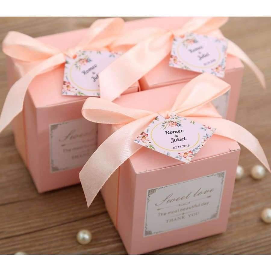 Planet Gates 50 pcs Free Shipping Pink/ Tiffany Blue Birthday Wedding Favor Candy Boxes Bridal Shower Party Paper Gift Box
