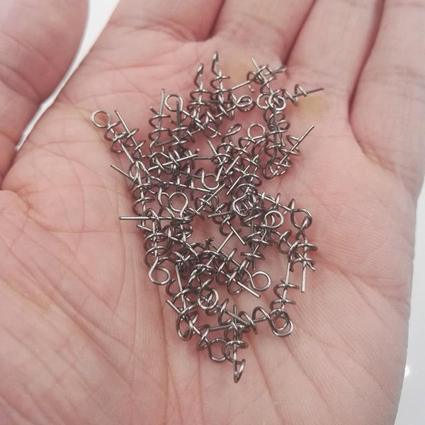 Planet Gates 50 pcs/lot Fishing Hook Centering Pins Spiral Fishing bait Steel Spring Crank Lock for Soft Lure Fishing Accessories Tackle