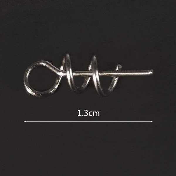 Planet Gates 50 pcs/lot Fishing Hook Centering Pins Spiral Fishing bait Steel Spring Crank Lock for Soft Lure Fishing Accessories Tackle