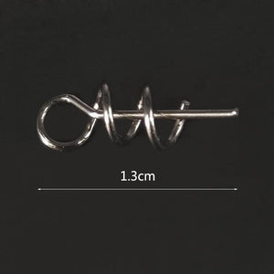 Planet Gates 50 pcs/lot Fishing Hook Centering Pins Spiral Fishing bait Steel Spring Crank Lock for Soft Lure Fishing Accessories Tackle