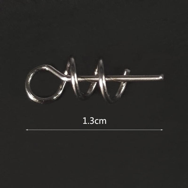 Planet Gates 50 pcs/lot Fishing Hook Centering Pins Spiral Fishing bait Steel Spring Crank Lock for Soft Lure Fishing Accessories Tackle