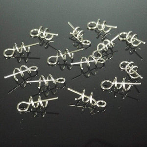 Planet Gates 50 pcs/lot Fishing Hook Centering Pins Spiral Fishing bait Steel Spring Crank Lock for Soft Lure Fishing Accessories Tackle