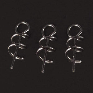 Planet Gates 50 pcs/lot Fishing Hook Centering Pins Spiral Fishing bait Steel Spring Crank Lock for Soft Lure Fishing Accessories Tackle