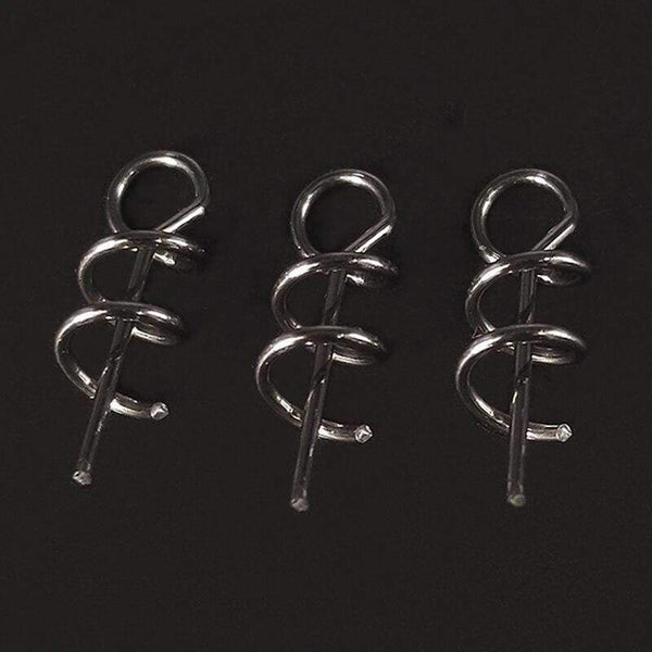 Planet Gates 50 pcs/lot Fishing Hook Centering Pins Spiral Fishing bait Steel Spring Crank Lock for Soft Lure Fishing Accessories Tackle