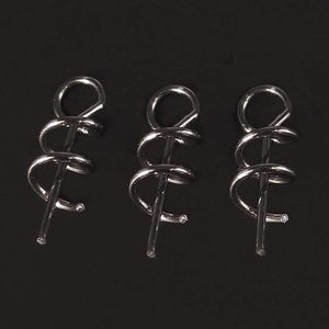 Planet Gates 50 pcs/lot Fishing Hook Centering Pins Spiral Fishing bait Steel Spring Crank Lock for Soft Lure Fishing Accessories Tackle