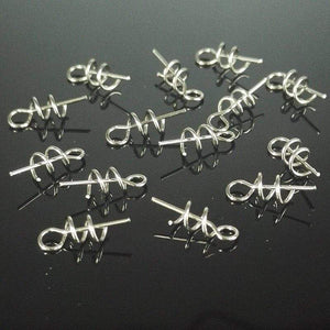 Planet Gates 50 pcs/lot Fishing Hook Centering Pins Spiral Fishing bait Steel Spring Crank Lock for Soft Lure Fishing Accessories Tackle