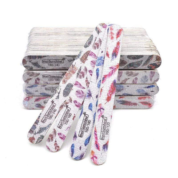 Planet Gates 50 Pcs/Lot Strong Wooden Nail Files Buffer Emery Board Edge Nails File 100/120/150/180/240 Accessory Salon Pedicure Tools