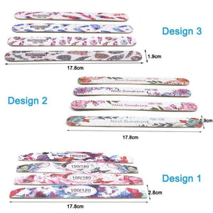 Planet Gates 50 Pcs/Lot Strong Wooden Nail Files Buffer Emery Board Edge Nails File 100/120/150/180/240 Accessory Salon Pedicure Tools