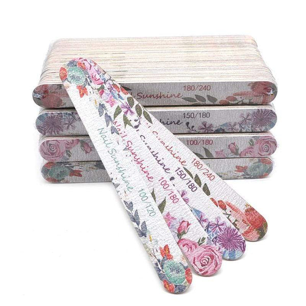 Planet Gates 50 Pcs/Lot Strong Wooden Nail Files Buffer Emery Board Edge Nails File 100/120/150/180/240 Accessory Salon Pedicure Tools