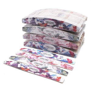 Planet Gates 50 Pcs/Lot Strong Wooden Nail Files Buffer Emery Board Edge Nails File 100/120/150/180/240 Accessory Salon Pedicure Tools