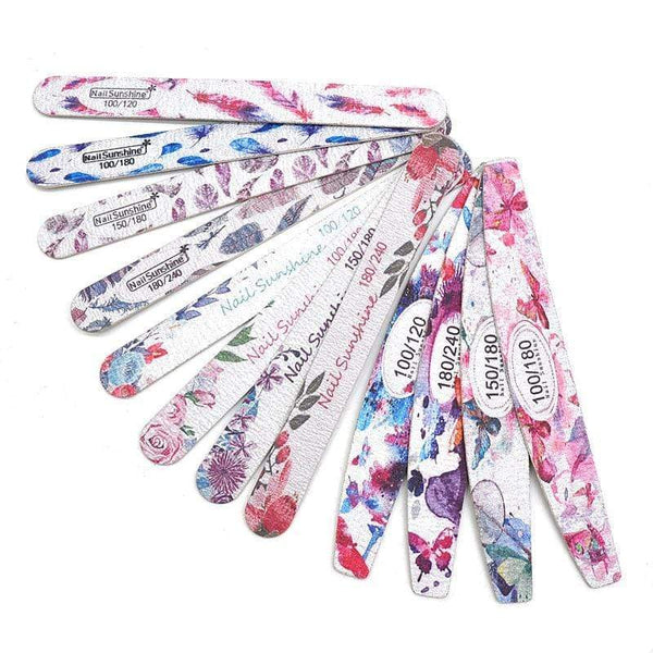 Planet Gates 50 Pcs/Lot Strong Wooden Nail Files Buffer Emery Board Edge Nails File 100/120/150/180/240 Accessory Salon Pedicure Tools