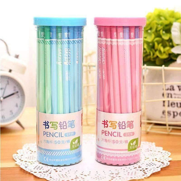 Planet Gates 50 pieces with eraser children pen drawing writing colorful pencils school office supplies stationery accessory