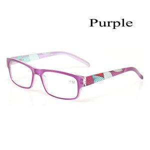 Planet Gates +50 / purple Reading glasses Spring Hinge Stylish Pattern Design Readers Men and Women Color eyewears Prresbyopia Glasses Diopter +50 to +600