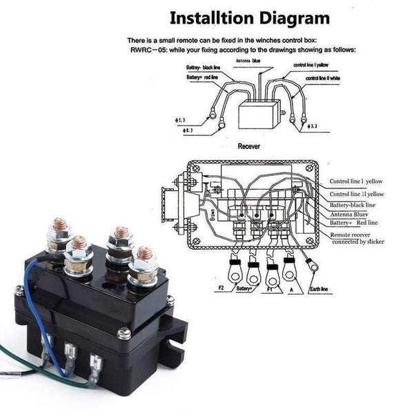 Planet Gates 500A Winch Remote Kit 12V 500A Contactor Winch Control Solenoid Relay Twin Wireless Remote Recovery Car Motorcycle Accessories