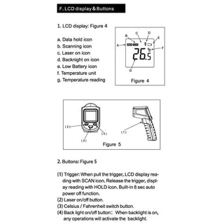 Planet Gates 500C Digital Non-Contact Infrared Thermometer Laser Pyrometer For Boiler Home Oven Confectionery Bath Water BBQ Temperature Mete