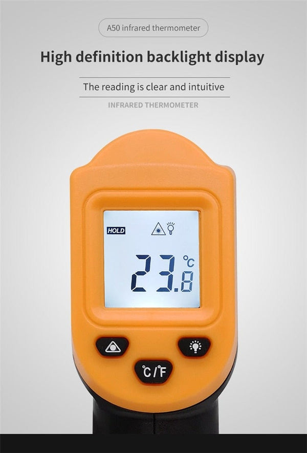 Planet Gates 500C Digital Non-Contact Infrared Thermometer Laser Pyrometer For Boiler Home Oven Confectionery Bath Water BBQ Temperature Mete