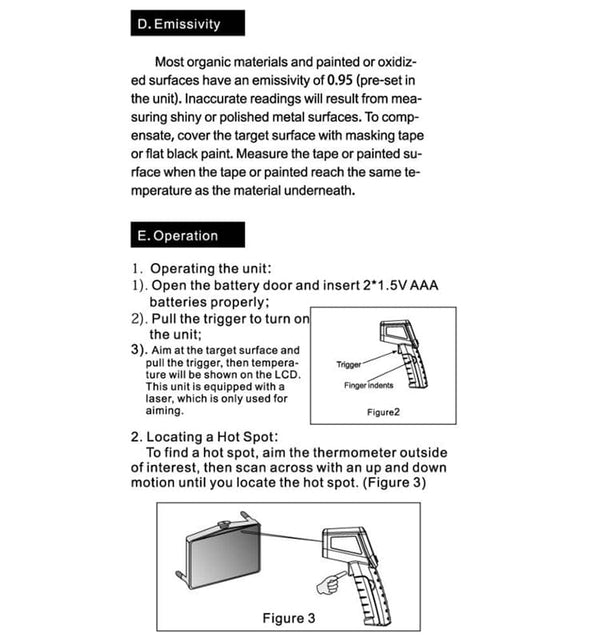 Planet Gates 500C Digital Non-Contact Infrared Thermometer Laser Pyrometer For Boiler Home Oven Confectionery Bath Water BBQ Temperature Mete