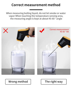 Planet Gates 500C Digital Non-Contact Infrared Thermometer Laser Pyrometer For Boiler Home Oven Confectionery Bath Water BBQ Temperature Mete