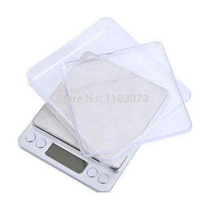 Planet Gates 500g 0.01g Digital Pocket Jewelry Scale 500G 0.01 Food Kitchen Weighing Bench Scales LCD Cookie Gram Measure Tools Two Trays