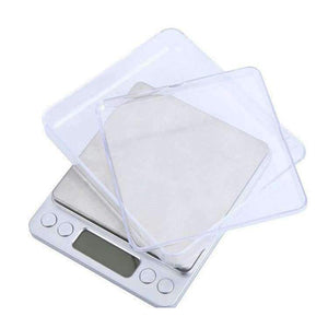 Planet Gates 500g 0.01g Digital Pocket Jewelry Scale 500G 0.01 Food Kitchen Weighing Bench Scales LCD Cookie Gram Measure Tools Two Trays