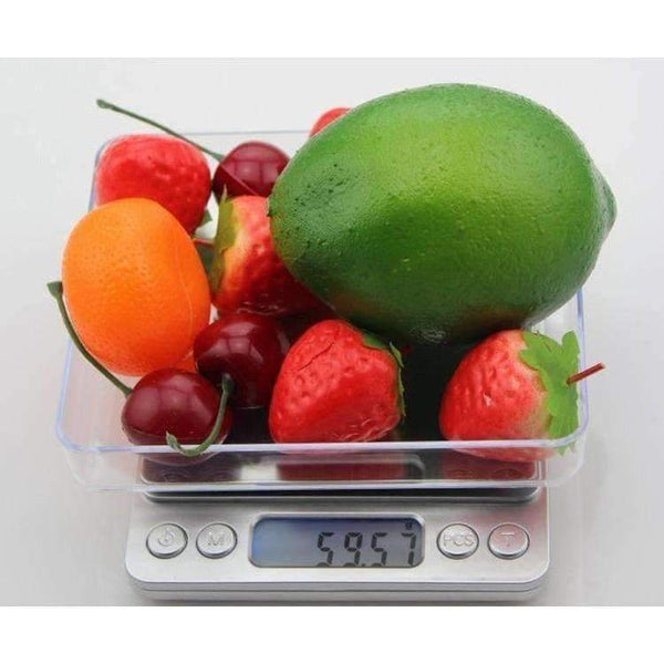 Planet Gates 500g 0.01g Digital Pocket Jewelry Scale 500G 0.01 Food Kitchen Weighing Bench Scales LCD Cookie Gram Measure Tools Two Trays