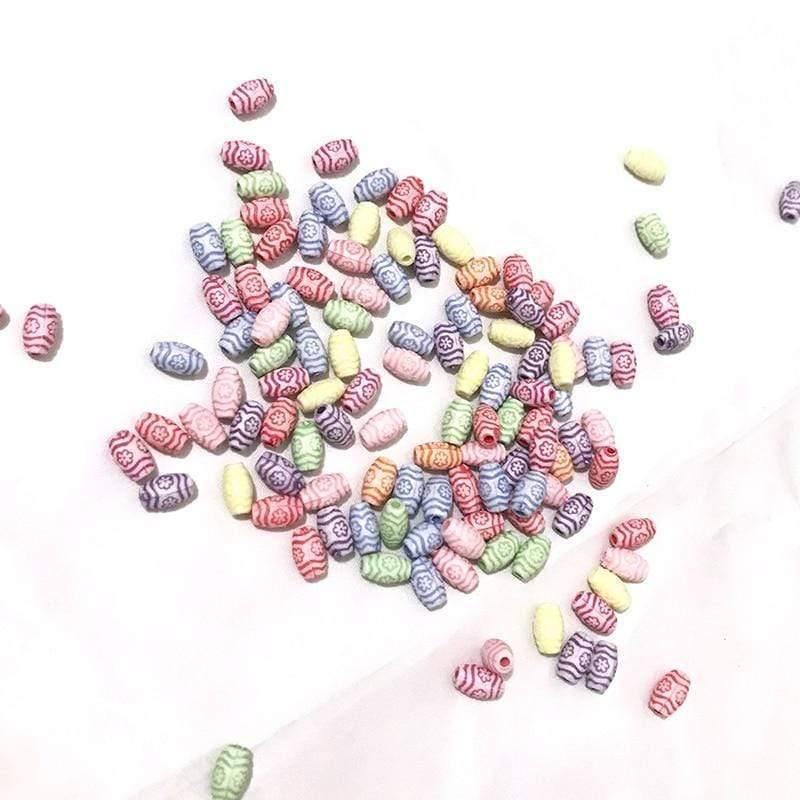 Planet Gates 500g Oval Beads 6*10mm DIY Jewelry Making Findings Loose Spacer Bead Acrylic Beads Handmade Bracelet Charms  Jewelry Accessories