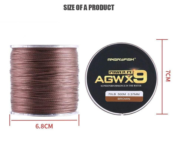 Planet Gates 500M 9 Strands Super Multicolor PE Braided Fishing Line Strong Strength Fish Line