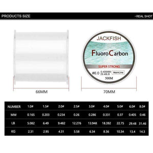 Planet Gates 500M Fluorocarbon Fishing Line  5-32LB test Carbon Fiber Leader Line 0.165-0.46mm fly fishing line pesca