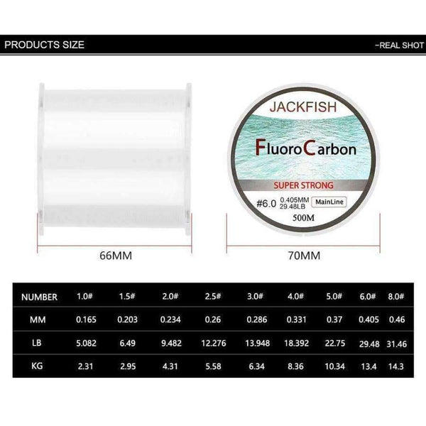 Planet Gates 500M Fluorocarbon Fishing Line  5-32LB test Carbon Fiber Leader Line 0.165-0.46mm fly fishing line pesca