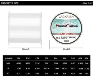 Planet Gates 500M Fluorocarbon Fishing Line  5-32LB test Carbon Fiber Leader Line 0.165-0.46mm fly fishing line pesca