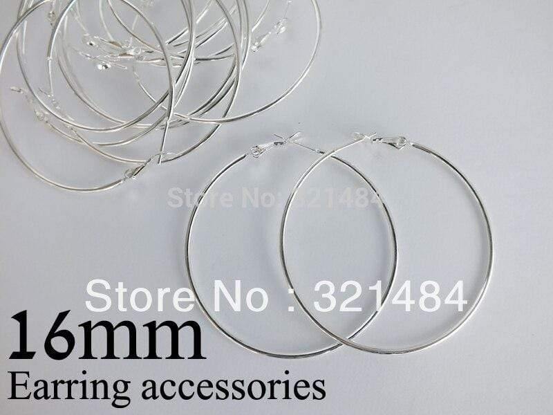 Planet Gates 500pc/lot silver plated 16mm french circle hooks earring backs hoop earring findings for jewelry making supplies