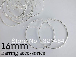 Planet Gates 500pc/lot silver plated 16mm french circle hooks earring backs hoop earring findings for jewelry making supplies