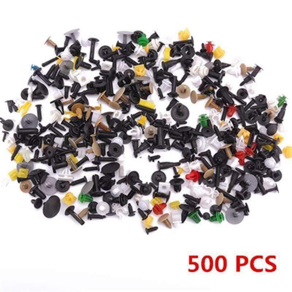 Planet Gates 500pcs Car Door Trim Panel Clip Fastener Rivets Pins Push in Pin Engine Fender Fastener Clip Pin Screwdriver Clip Set