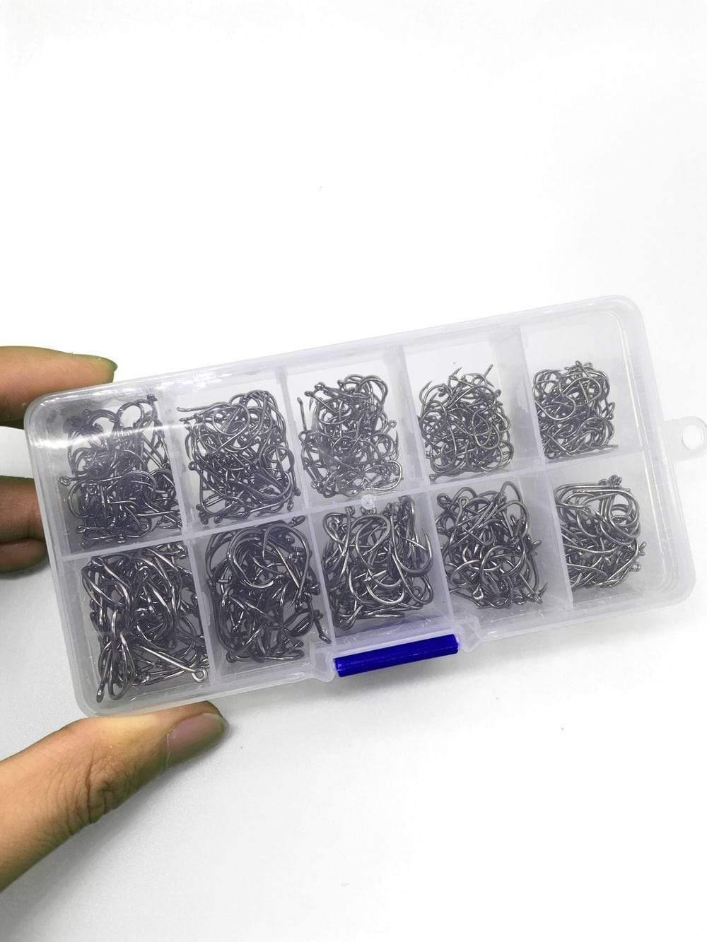 Planet Gates 500pcs/set mixed size #3~12 high carbon steel carp  fishing hooks pack with hole with Retail Original box Jigging Bait