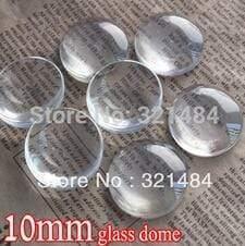 Planet Gates 500piece/lot 10mm flatback round clear glass cabochon tray pendant cover glass dome tile seals
