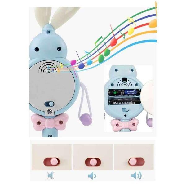 Planet Gates 503-B Rabbit Baby Rattles Mobiles Music Rhythm Light Hand Bed Bell Soft Teether Education 0-12 Months Toy for Newborn Gift BEI JESS