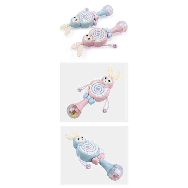 Planet Gates 503-B Rabbit Baby Rattles Mobiles Music Rhythm Light Hand Bed Bell Soft Teether Education 0-12 Months Toy for Newborn Gift BEI JESS