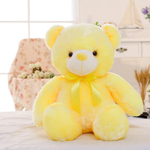50cm Creative Light Up LED Teddy Bear Stuffed Animals Plush Toy Colorful Glowing   Christmas Gift For Kids Pillow